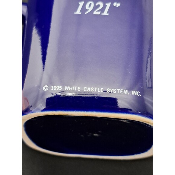 Vintage 1995 WHITE CASTLE Cobalt Blue Square Mug "Since 1921" - Picture 7 of 7